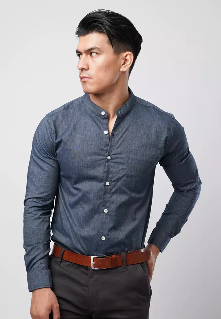 Indigo Blue Oxford Shanghai Shirt