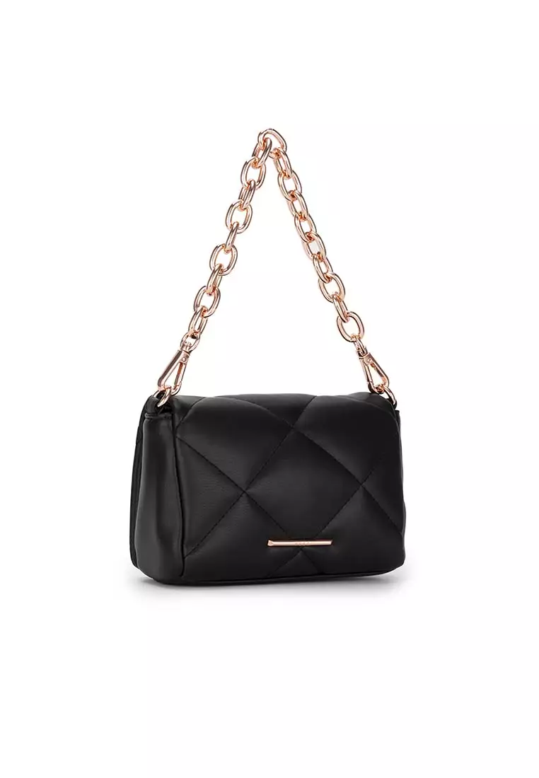 Quilted black cross body bag sales