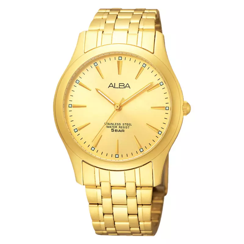 Jual Alba Jam Tangan Pria Alba ARSY10X1 Man Gold Dial Gold Tone