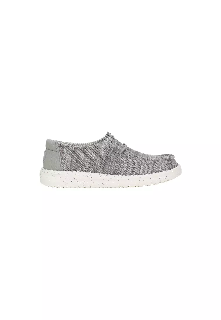 Discount on HeyDude  shoes - SKU: HeyDude Wally Youth Boys' Stretch Mesh in Grey