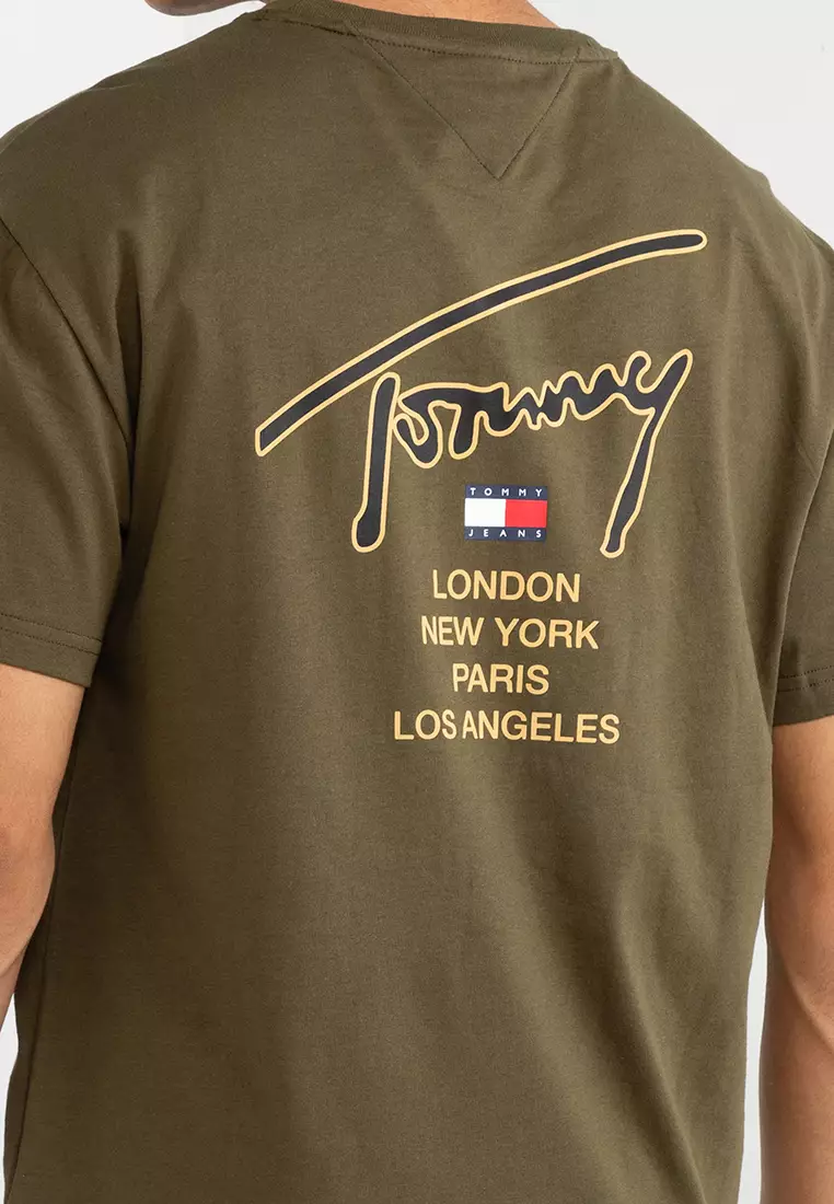 Buy Tommy Hilfiger Gold Signature Back Tee - Tommy Jeans Online ...