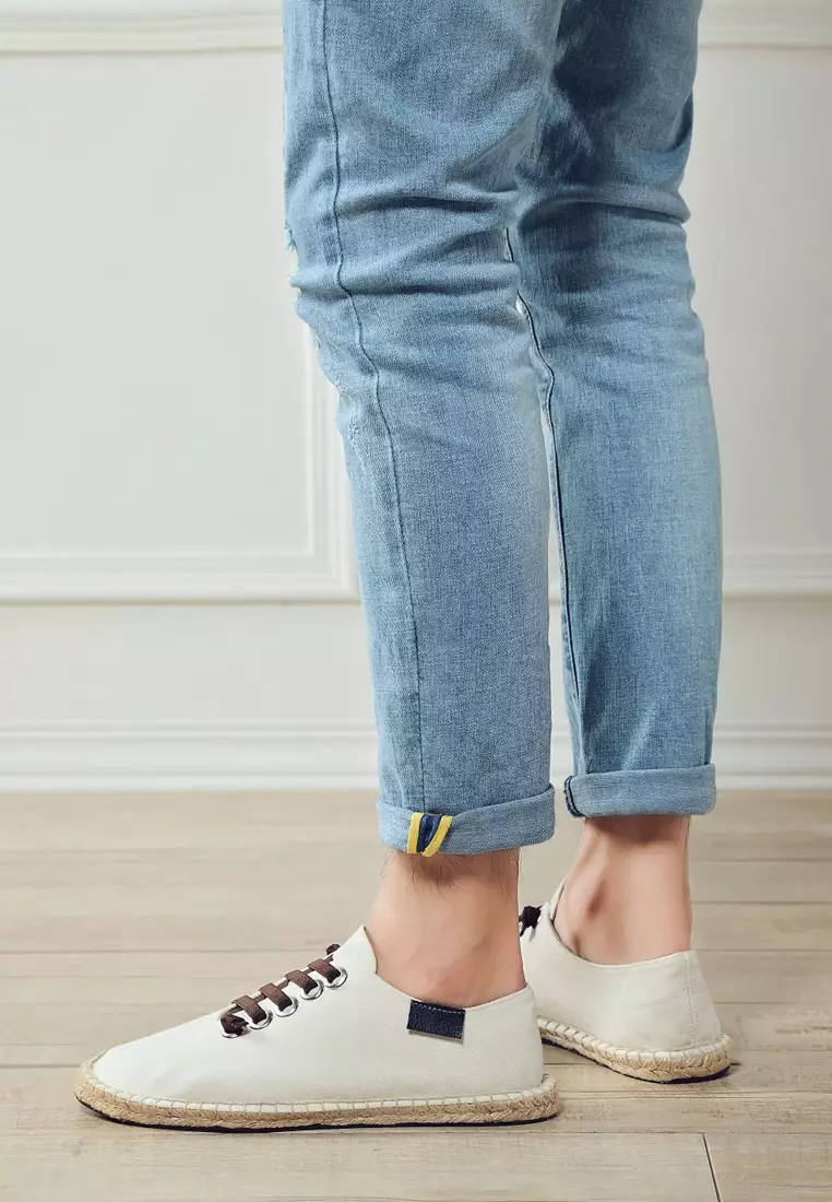 Color Matching Lace Up Canvas Espadrilles QZ-X35