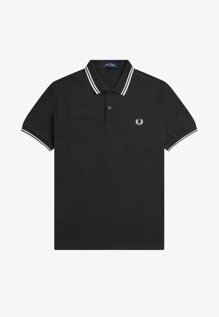 Fred Perry M3600 Twin Tipped Fred Perry Shirt (Night Green / Snow White / Snow White)