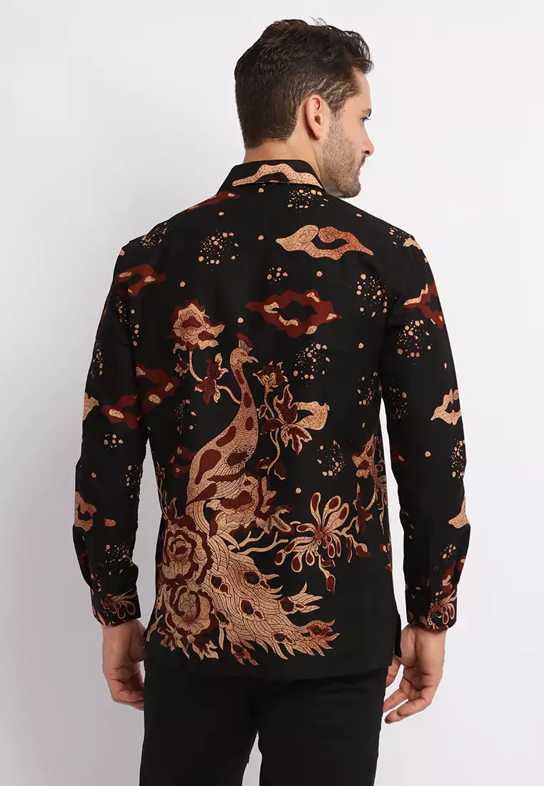 MAGINOT SANJAYA BLACK Batik Slim Fit Lengan Panjang