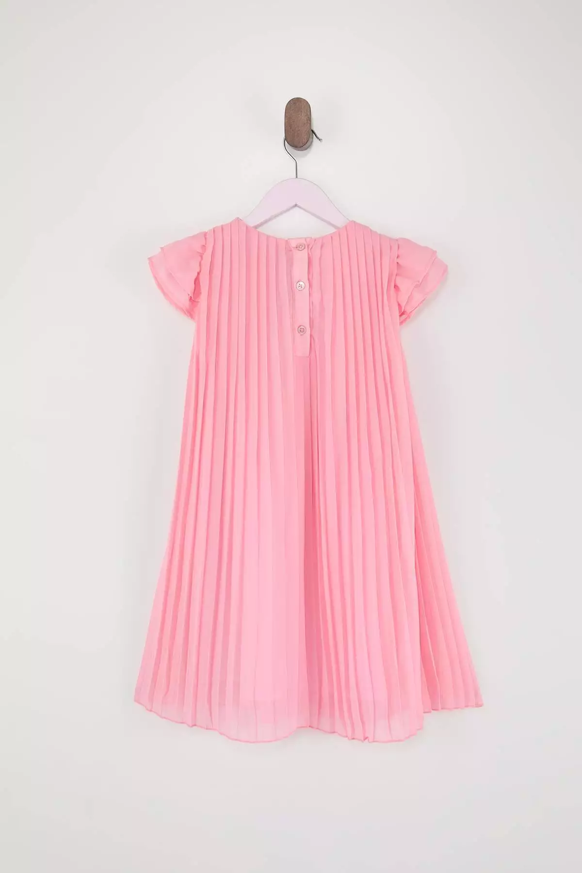 Pink Girl Child Chiffon Eid Woven Dress Tkdss26El00027