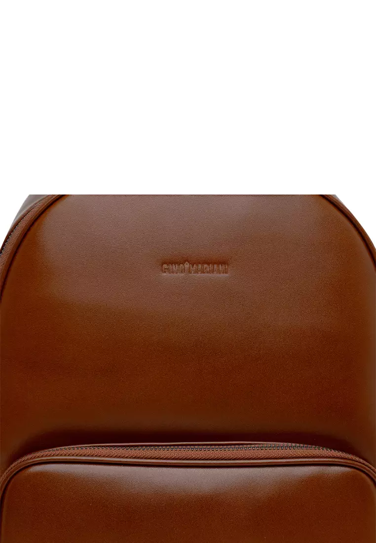 Backpack Tas Ransel Kulit Pria Gino Mariani Alwine Brown