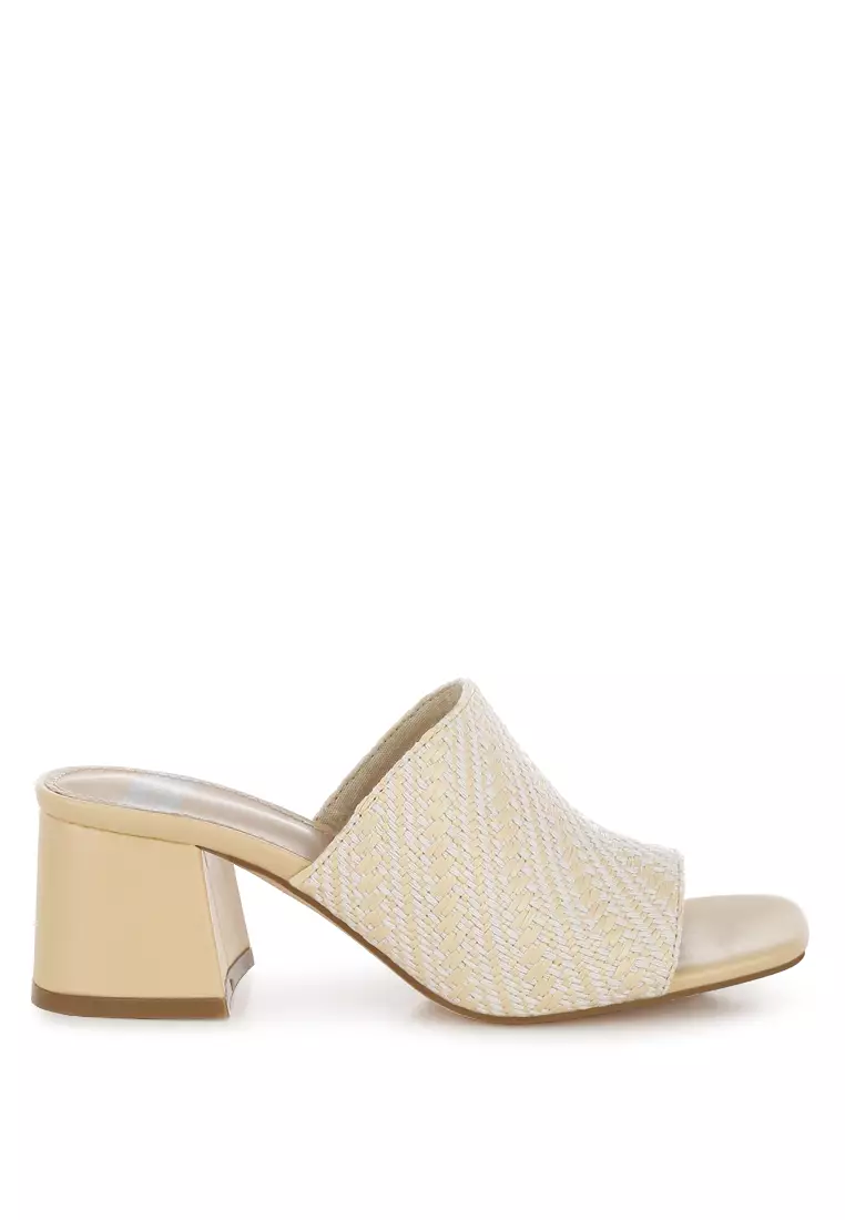 Discount on Rag & CO.  shoes - SKU: Woven Raffia Clogs In Beige