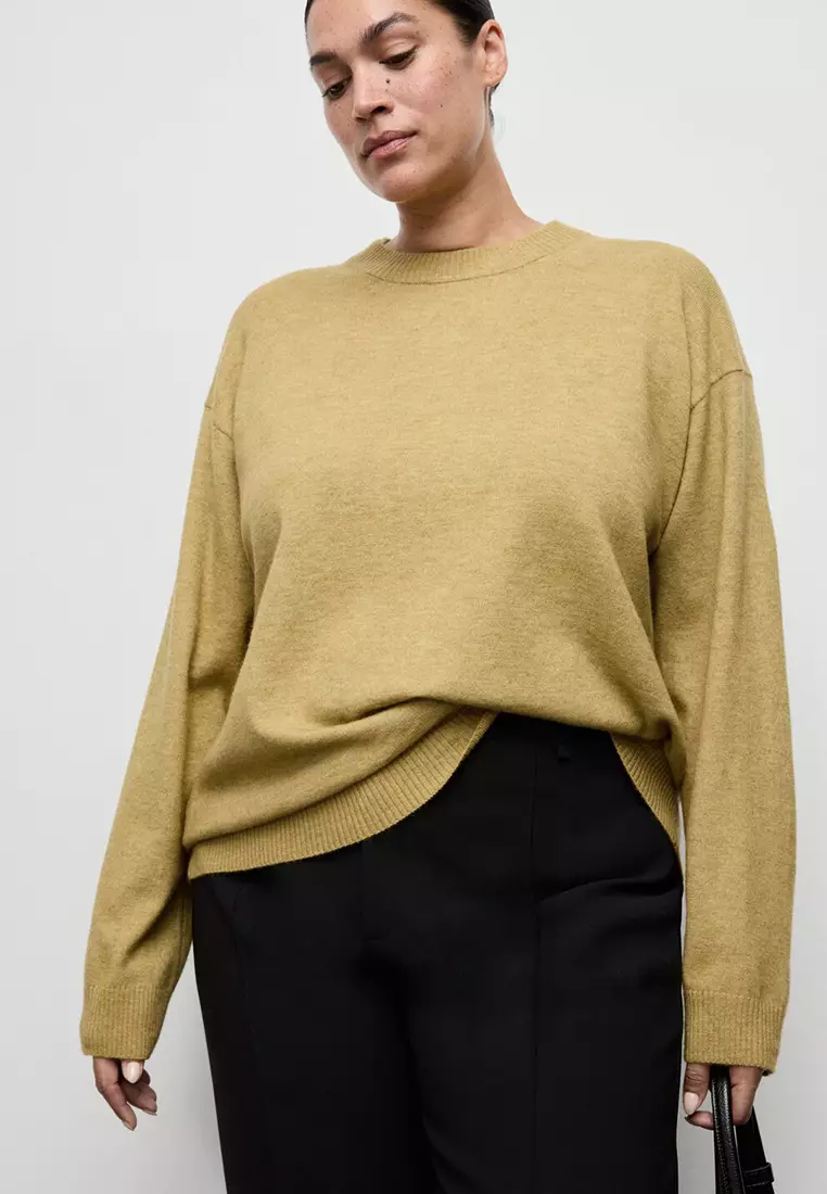 Oversized Sweater With Ribbed Trim
