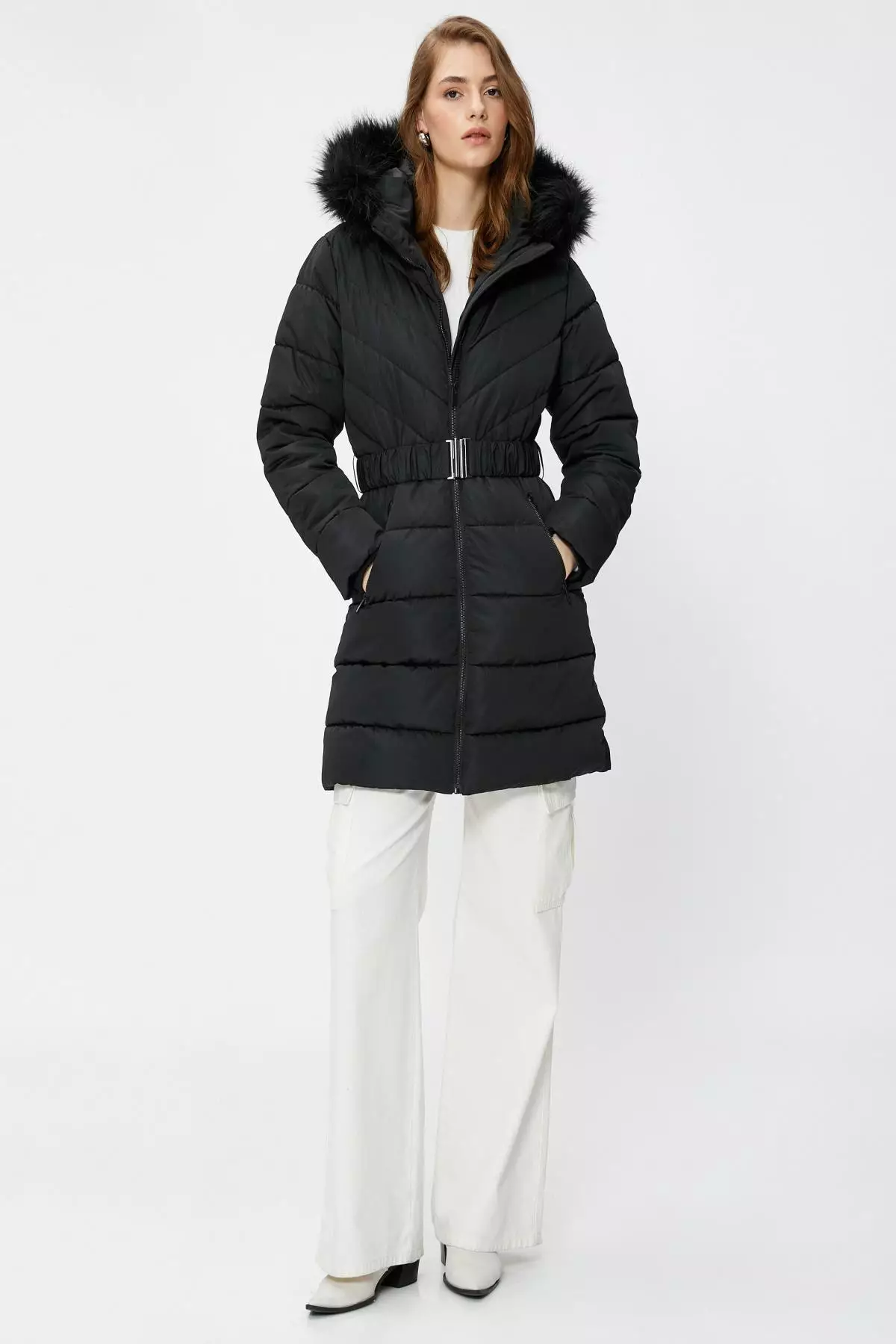 Buy KOTON Belted Hood Puffer Coat 2025 Online ZALORA