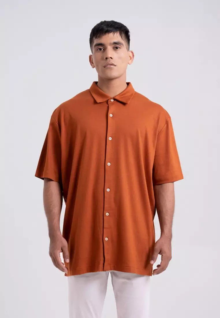 Kemeja Pria Oversize Basic Pendek 220223