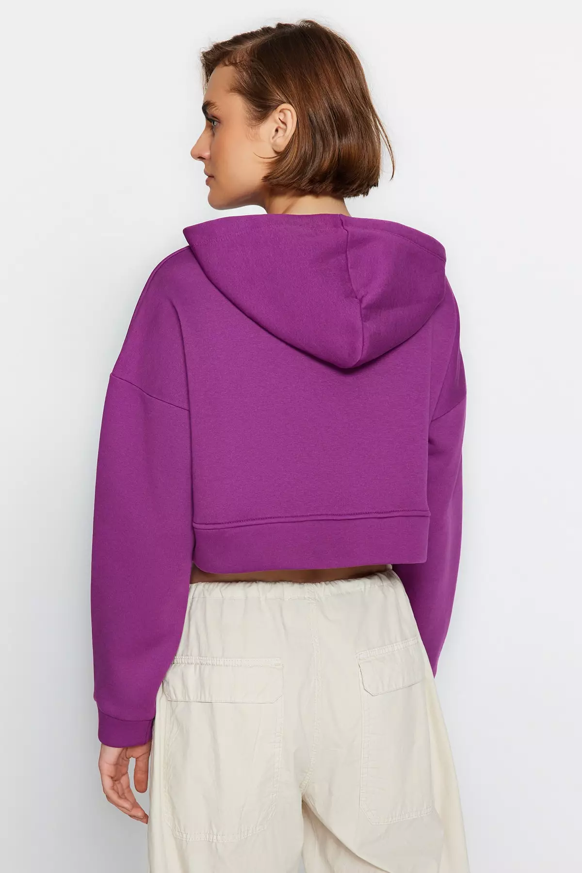 Purple zip clearance up hoodie womens