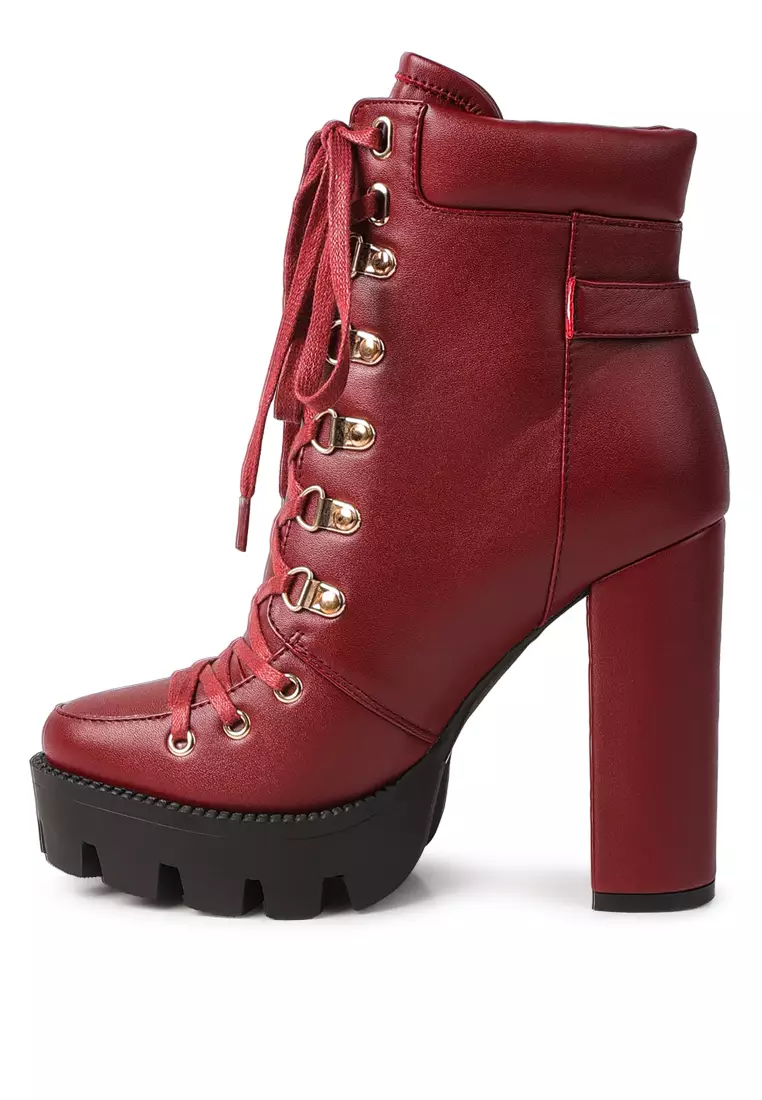 Combat boots red sale laces