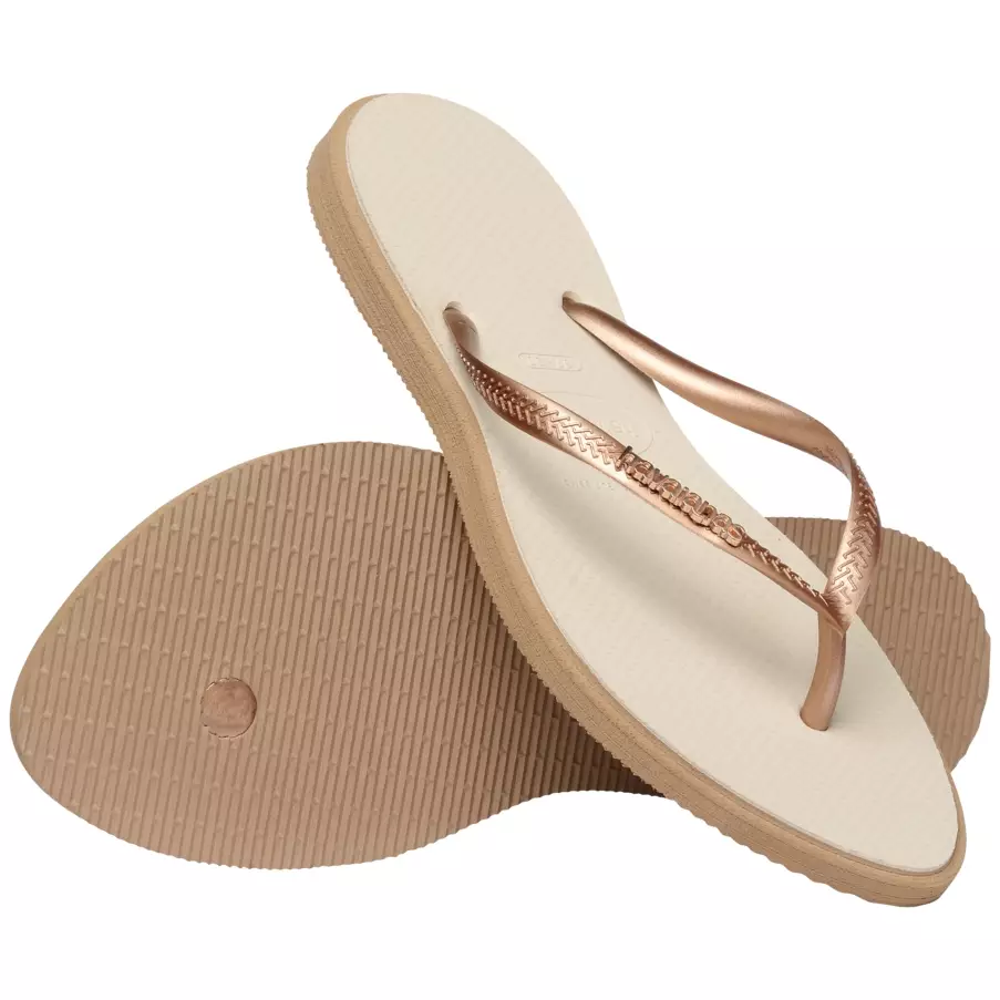 Havaianas 6842 Slim Point Rose Gold/Bege Palha - Sandal Wanita