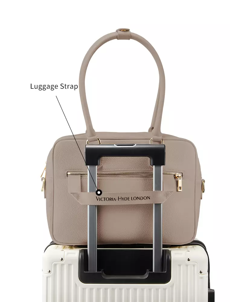 Margaret M Women's Nude Top Handle Handbag: 2-in-1 Microfiber Leather Travel Business Bag (Tablet compatible std. size 10")