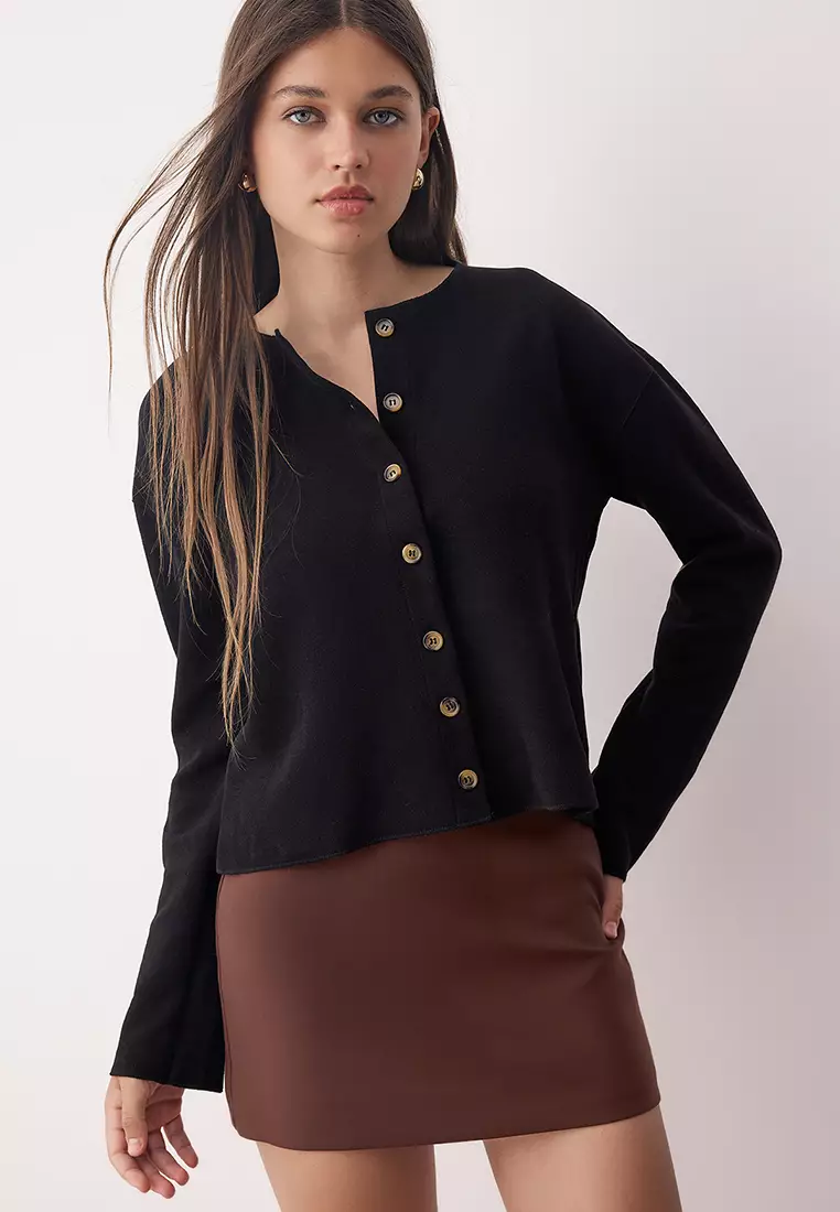 Buy Trendyol Black Color Block Midi A-Line Knitwear Cardigan-Dress Set 2026  Online | ZALORA