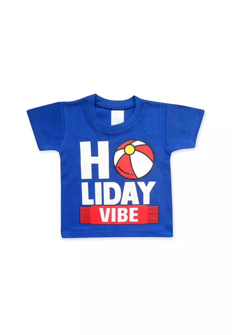 Skabe Pakaian Bayi Anak Laki Laki Baju Atasan Oblong Lengan Pendek Motif Holiday Setelan Celana Jeans All Size Warna Tua Untuk Usia 6 Bulan Hingga 12 Bulan 3034