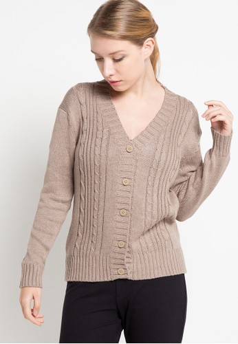 Double Cable Knit Cardigan