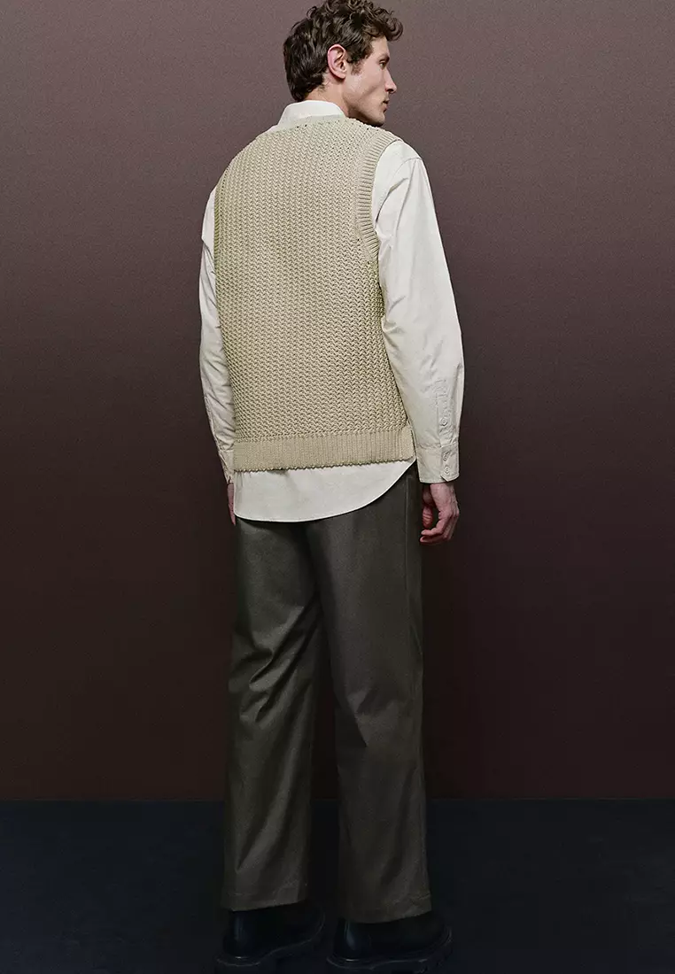 Crew Neck Knitted Vest