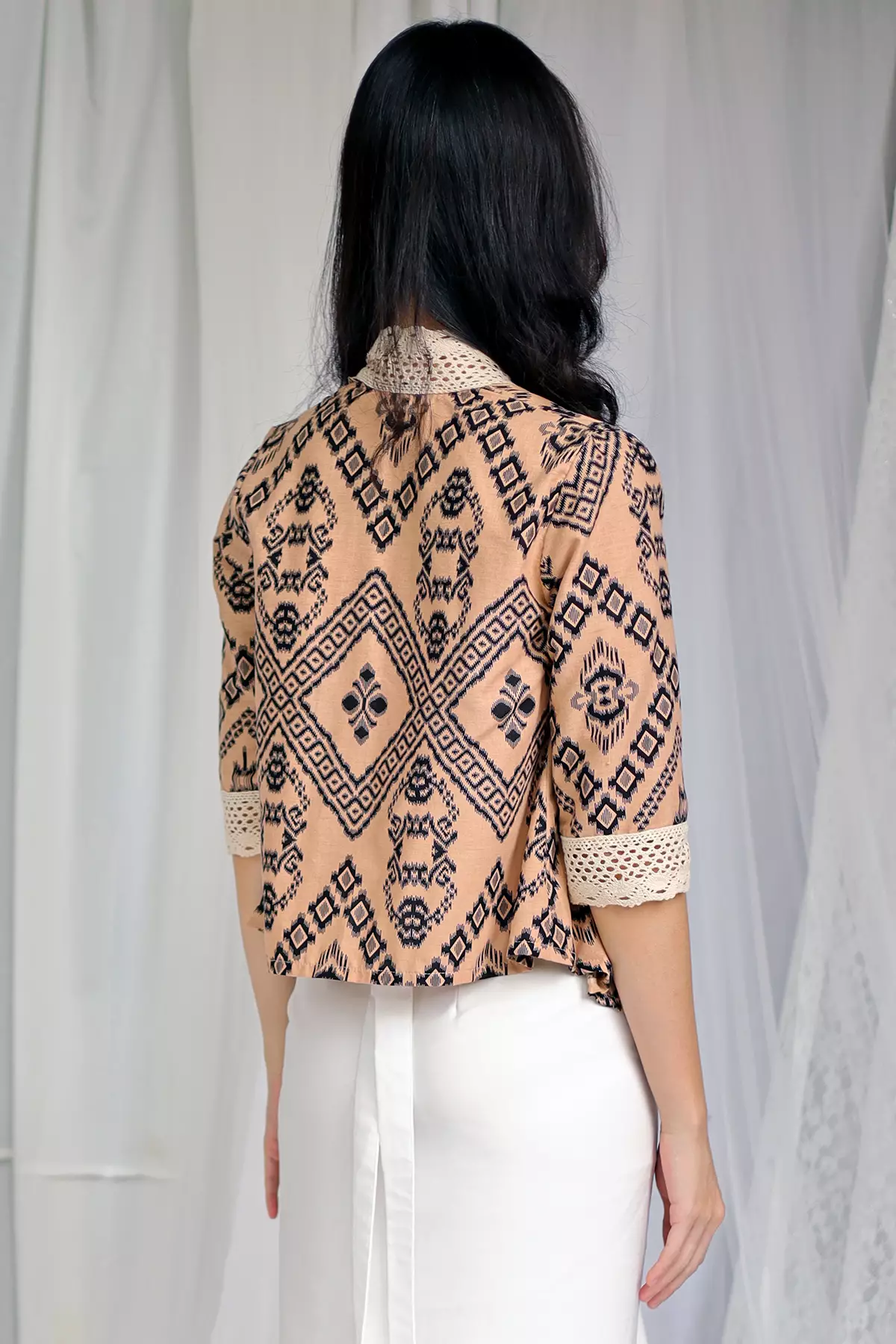 Hamiza Ikat Beige Outer Batik