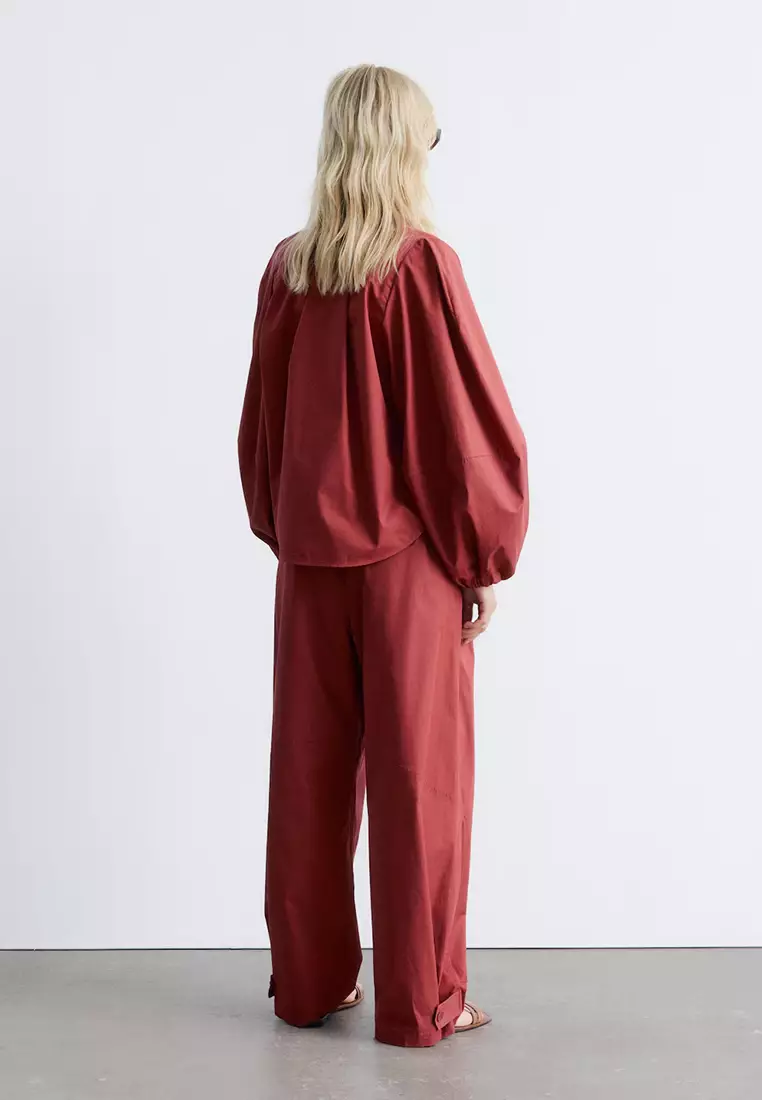 Voluminous Balloon-Sleeve Blouse