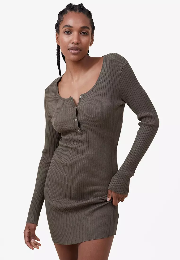Buy Cotton On Henley Knit Mini Dress Online | ZALORA Malaysia