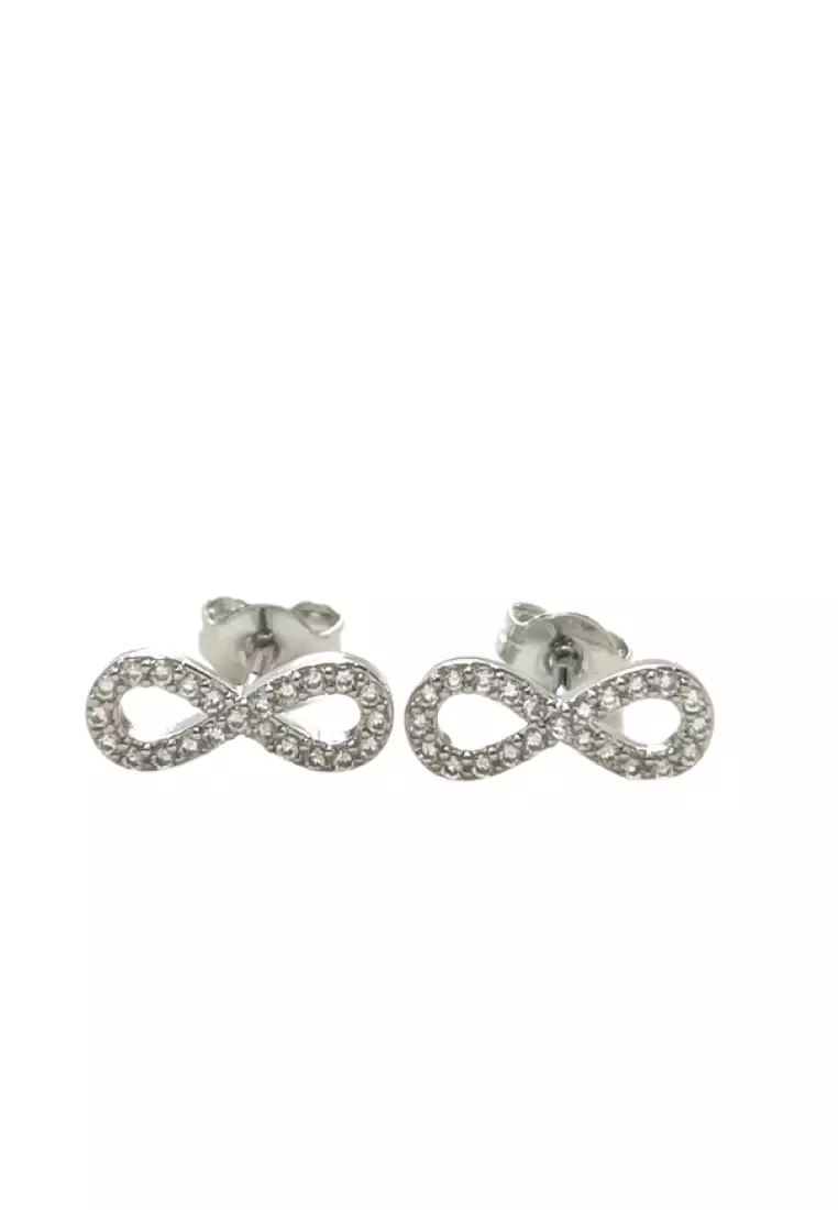 White gold hot sale infinity earrings