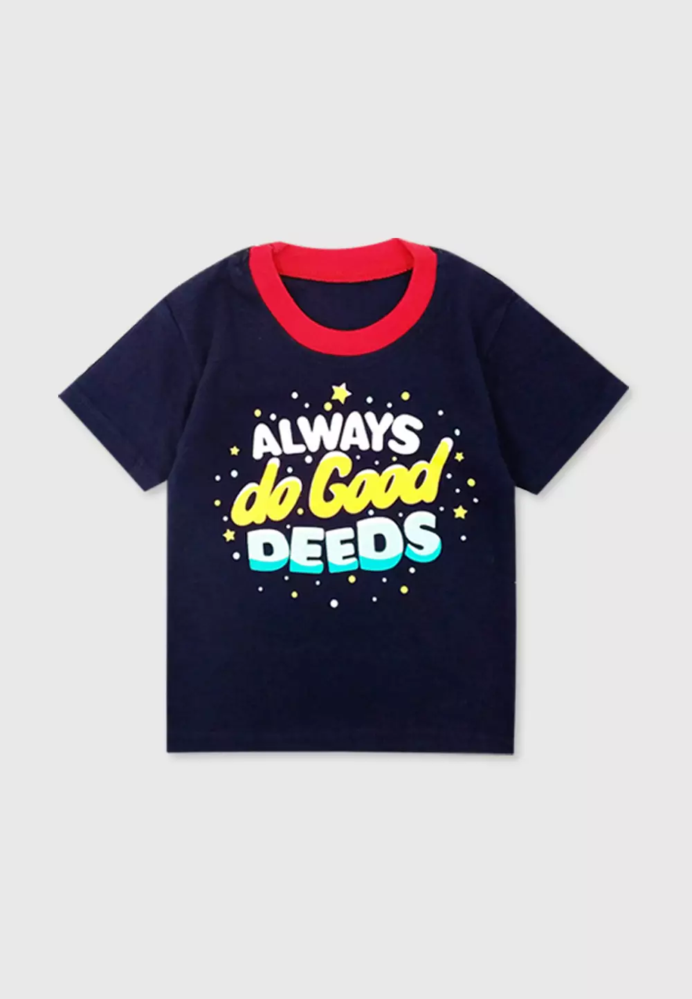 Wakakids Setelan Bayi Laki Laki Baju Lengan Pendek Anak Usia 12 Bulan Hingga 18 Bulan Set Celana Jeans Motif Always De Good 3039 Navy