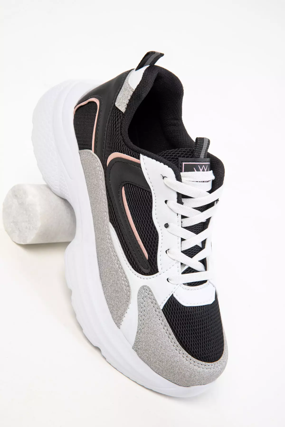 White-Black-Powder Women's Sneaker 20413