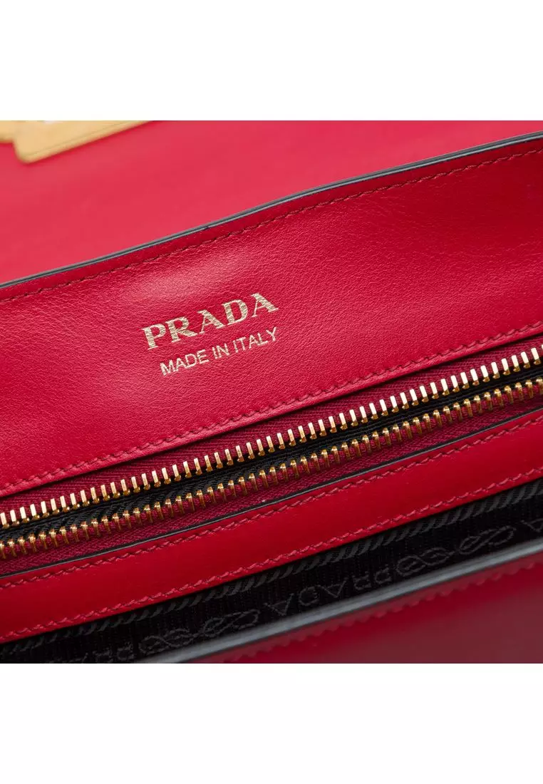 Pre-Loved Prada Saffiano Trimmed City Calf Cahier Satchel