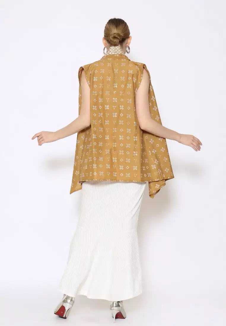 Rinjanie Batik - Bolero Turmeric - Setelan Batik Wanita Cotton Series Lurik Handmade Turmeric, Bolero Atasan batik - BLHD-YL
