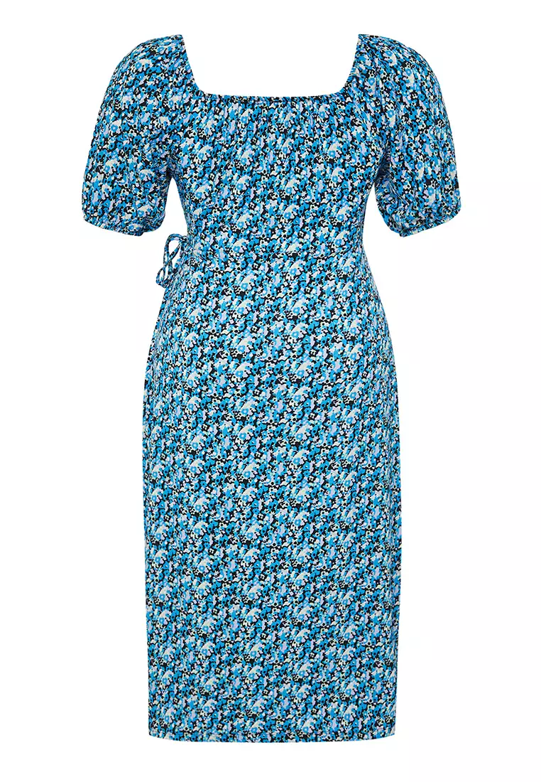 Plus Size Wrap Midi Dress