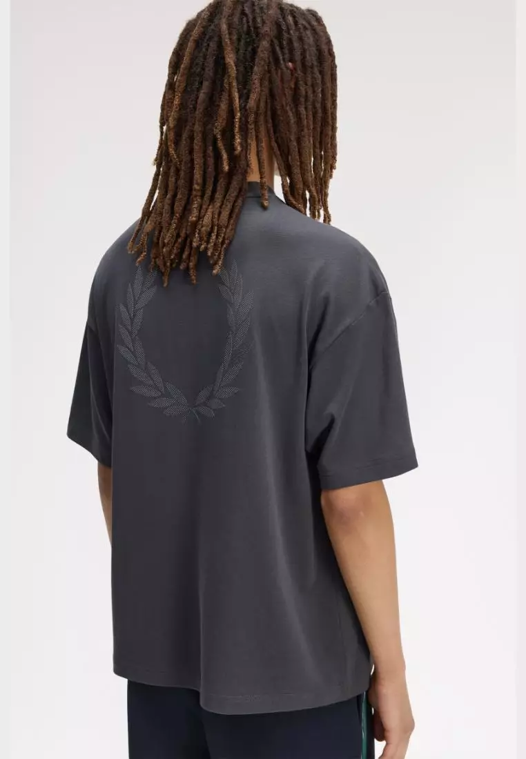 Fred Perry M2474 Back Print Laurel Wreath T-Shirt (Anchor Grey) 