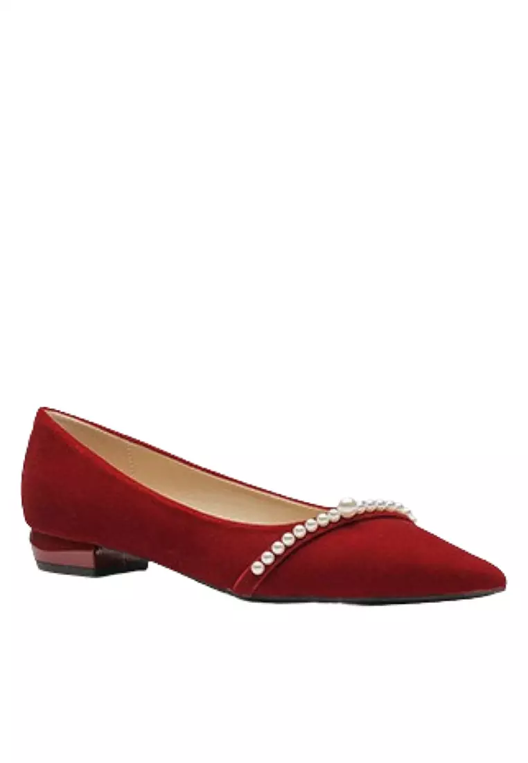 Discount on Twenty Eight Shoes  shoes - SKU: 2.5cm Beaded Suede Low Heels If21004