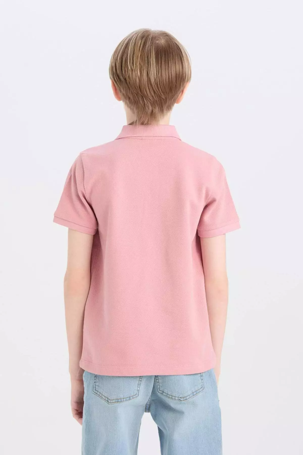 Boys Polo Neck Basic Plain Short Sleeve T-Shirt D7797A825Sm