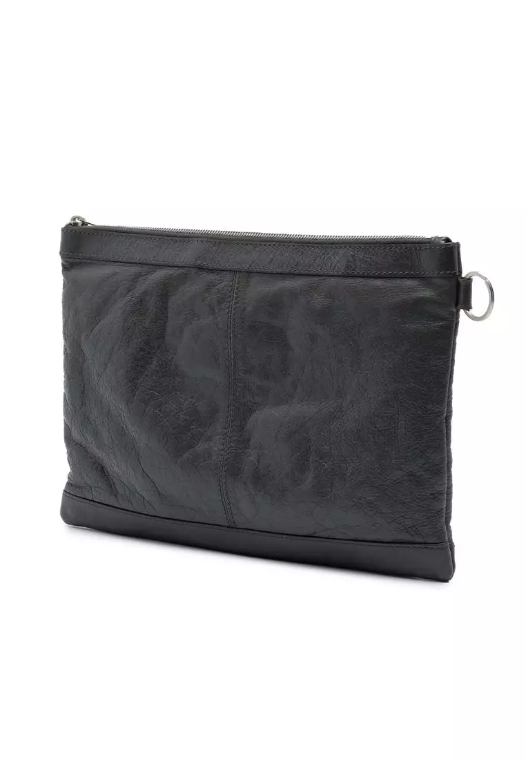 Pre-Loved Balenciaga Lambskin Motocross Classic Clip Clutch M