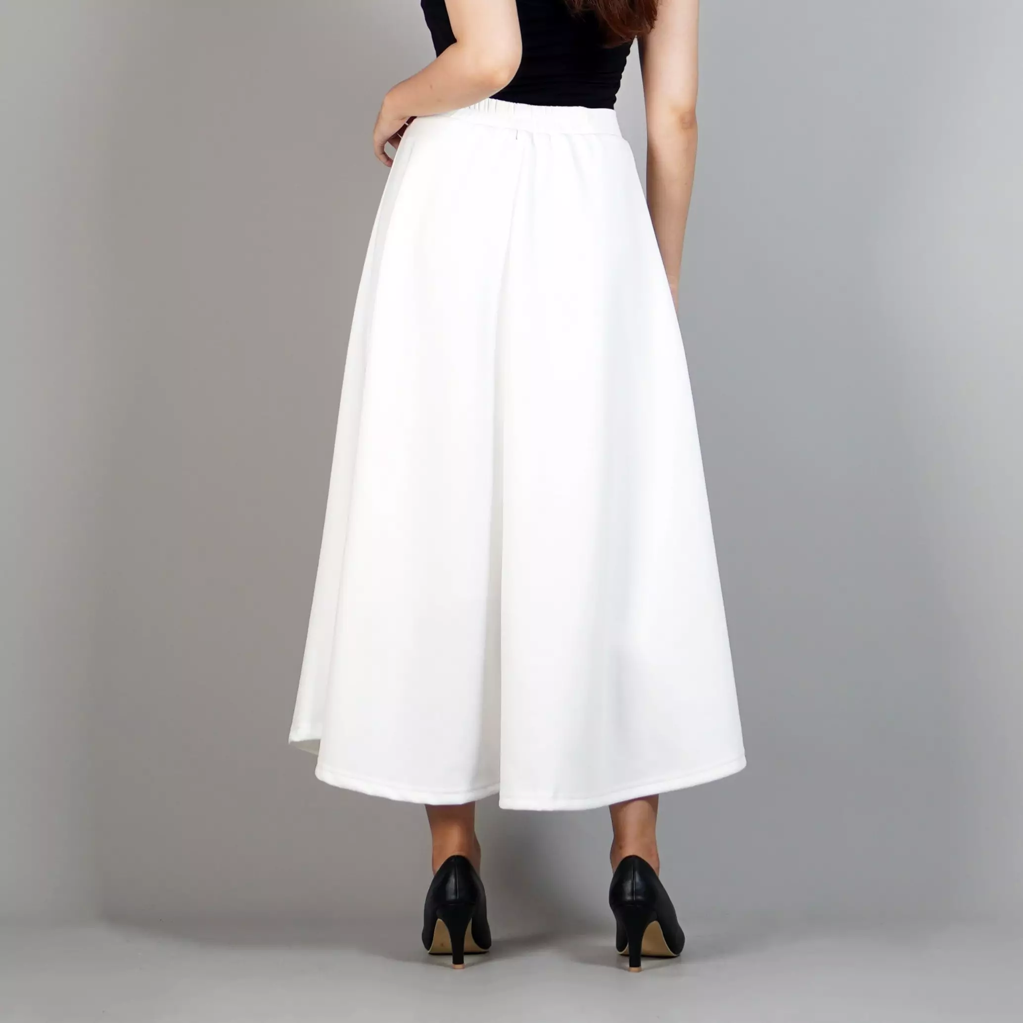 RACHEL Rok Panjang Wanita Rok Putih Polos Rok Maxi Skirt Korean Style - PUTIH
