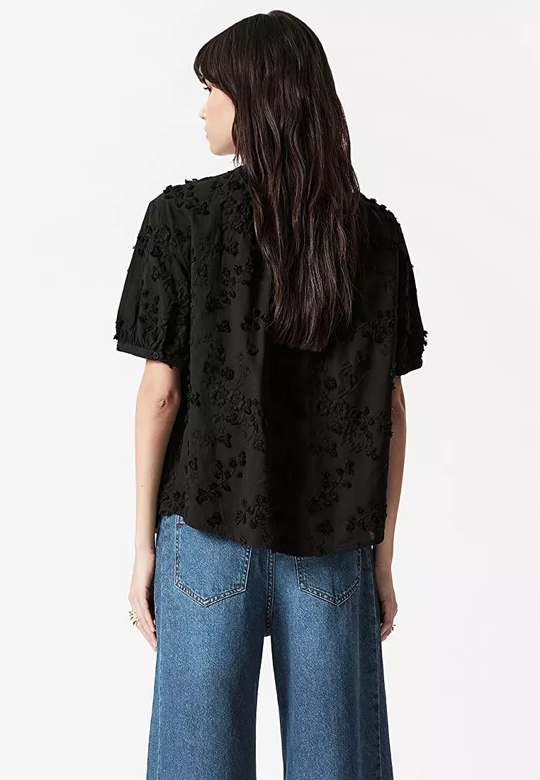 Oversized Puff-Sleeve Blouse
