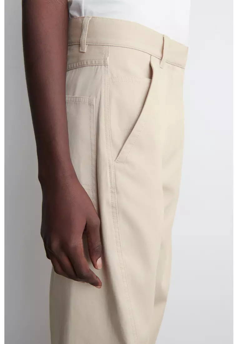 BARREL-LEG COTTON TROUSERS