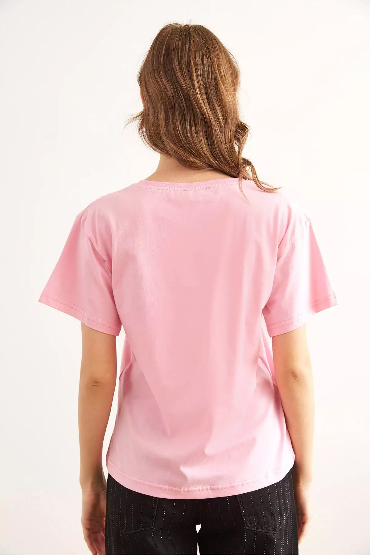 Bow Detailed Regular Fit Cotton T-Shirt