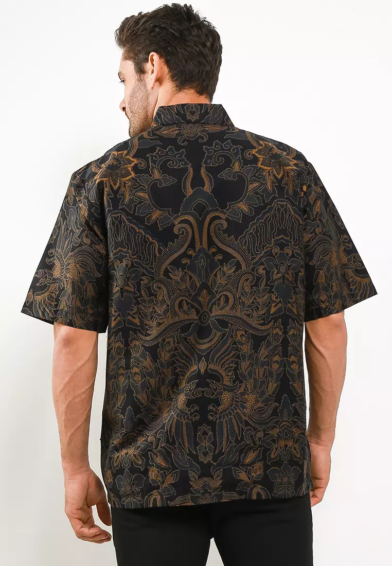 BATIK TALENTA EXCLUSIVE Lengan PENDEK PISANG BALI NAVY 02