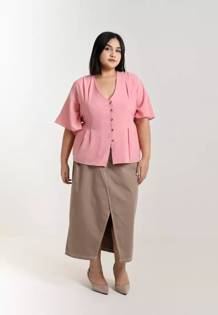 Plus Size Eliza Blouse Pink