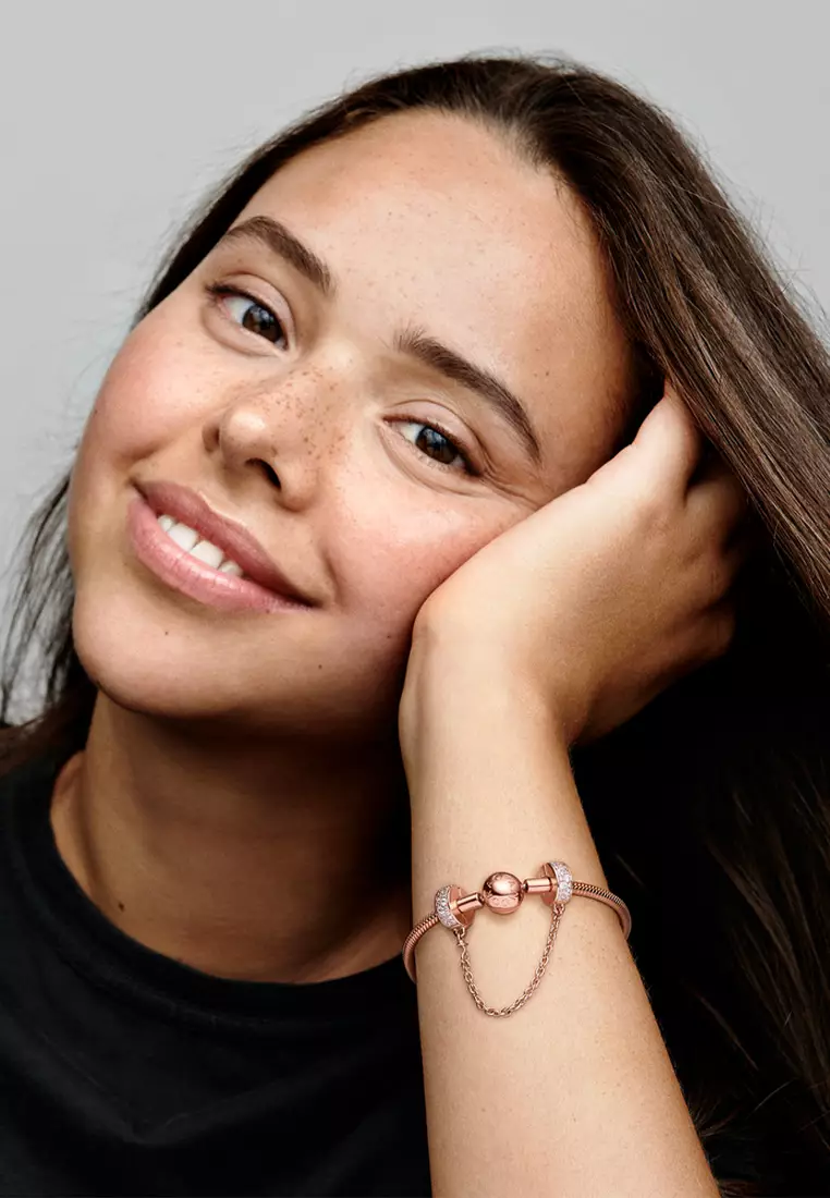 Pandora rose gold safety chain store