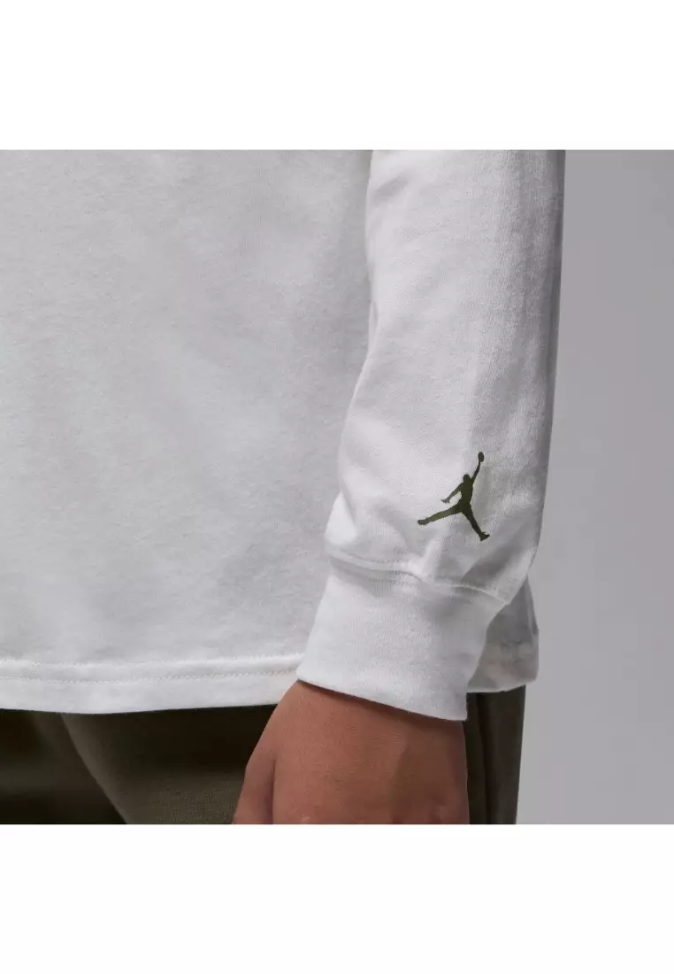Boys Jumpman Drips White Long Sleeve T-Shirt (Little Kids)