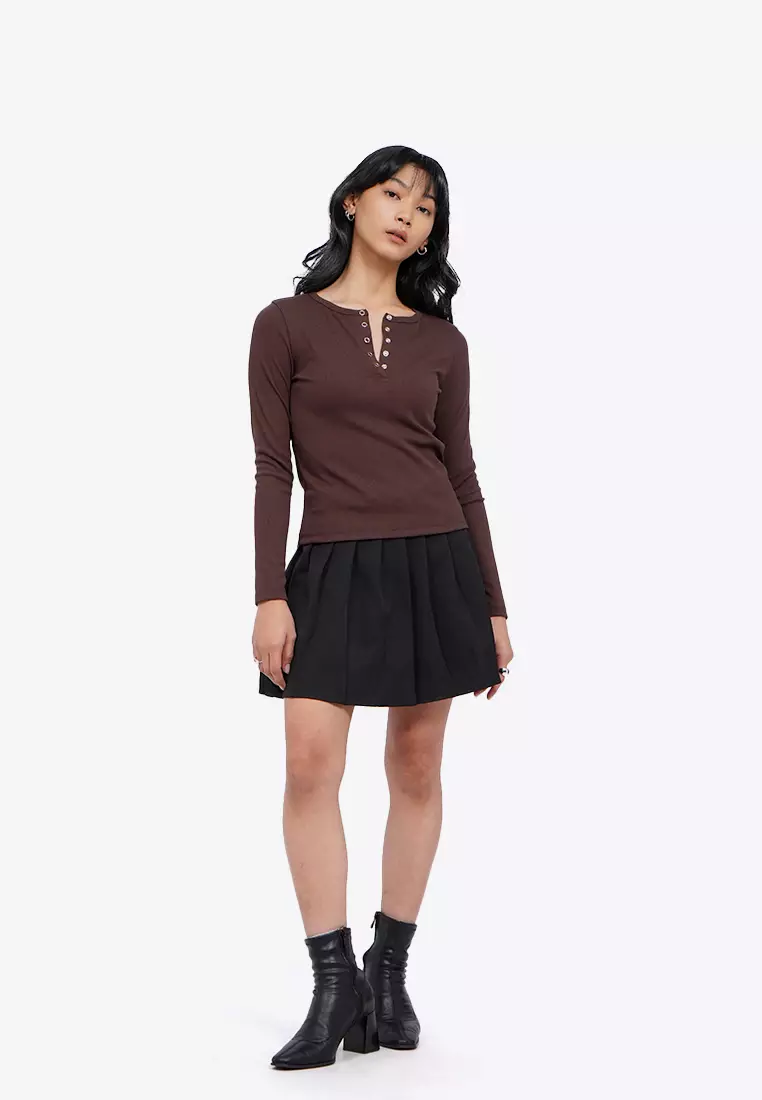 Long Sleeve Henley Top