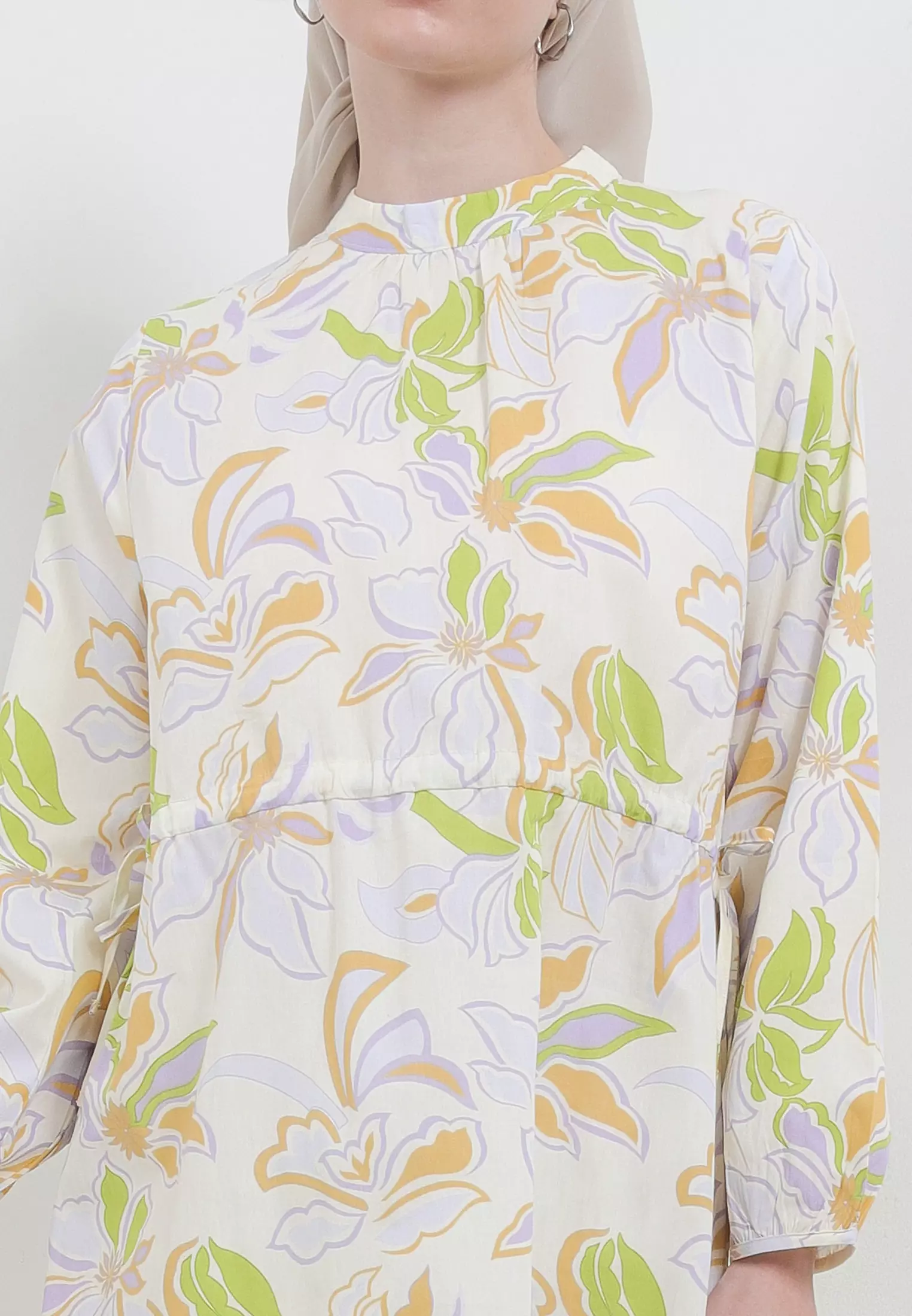MFMW Izeya Tunik Green Motif Bunga