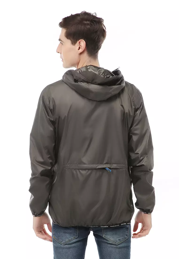 Clover Outerwear Jacket Hoodie Pria Jaket Olahraga List Motive Material Parasut ORIGINAL - Khaki