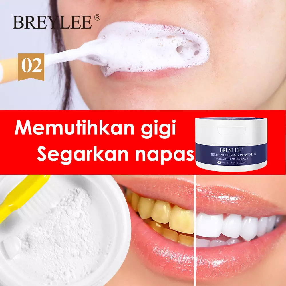 [BPOM] Breylee Teeth Whitening Powder - Mencerahkan Gigi (55 gr)