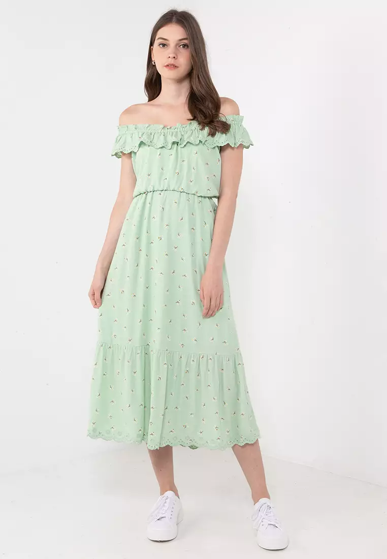 Sleeveless Ruffle Midi Dress (cv)