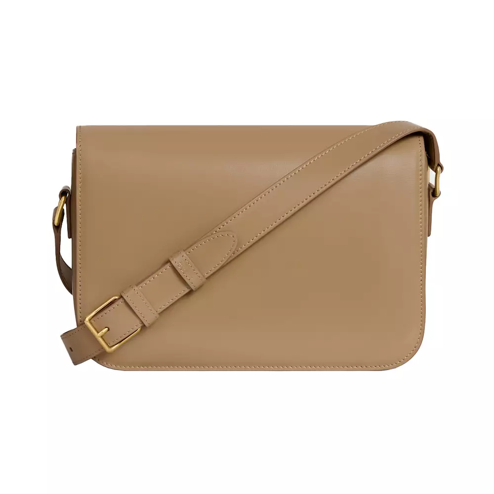 [4.4PRIL KEJUTAN HARGA] Medium Triomphe Bag In Shiny Calfskin Smoked Brown