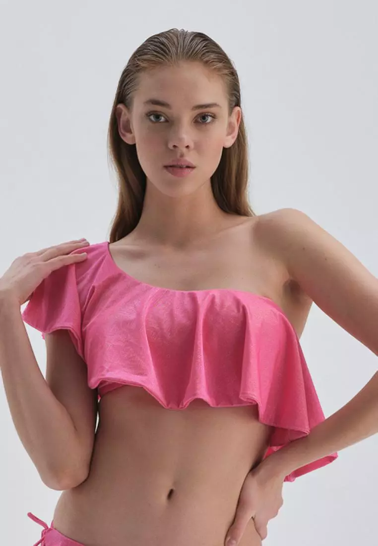 Pink frill bikini hot sale